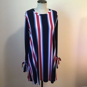 BCBGeneration Striped Long Sleeve Dress